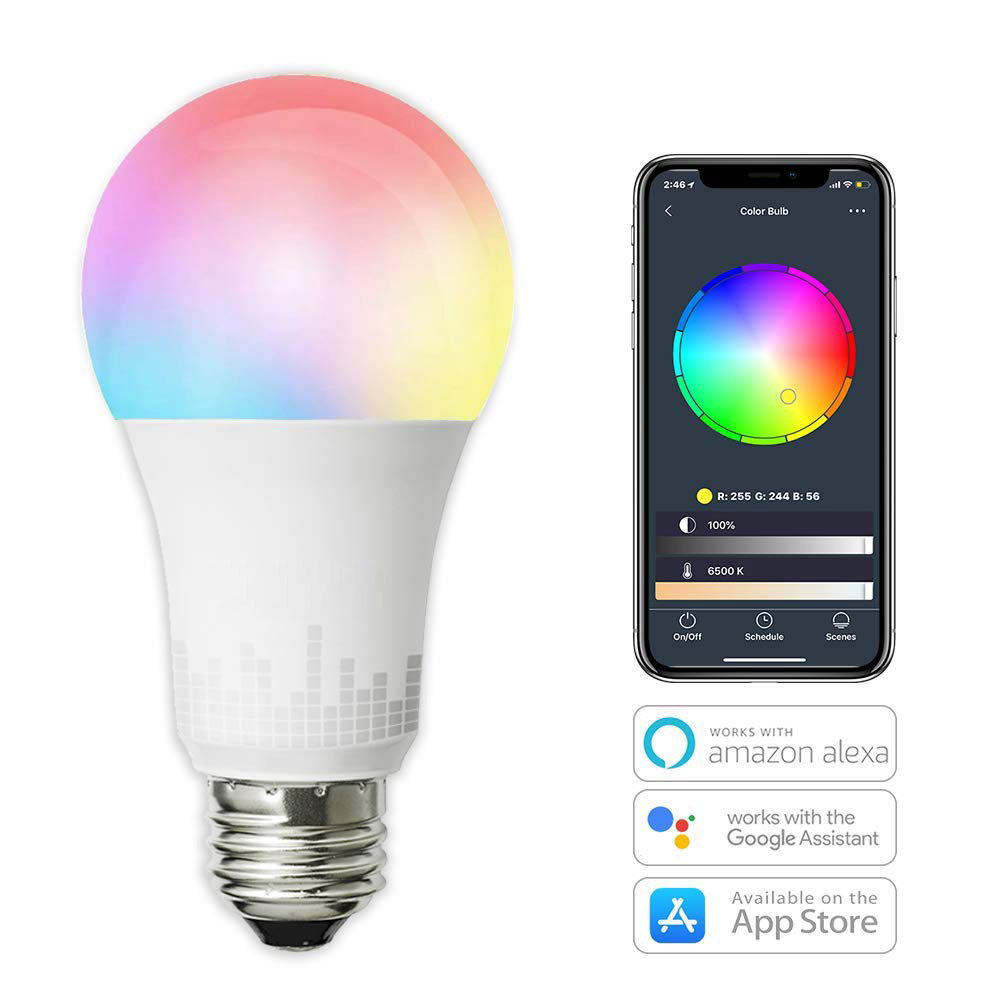 WiFi LED RGBW 8W E27 Smart Bulb Wireless Magic Color Light Dimmable Lamp Remote Control By Phone iOS Android and Amazon Alexa